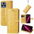 thumbnail image 1 of Allytechgroup Flip Wallet Case [Cat & Dog Cute Embossed Pattern] for T-Mobile REVVL 6 5G with Card Slots Cash Holder, Stylish Magnetic Clasp Shockproof Kickstand Cover with Hand Strap, Yellow, 1 of 6