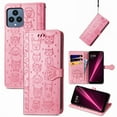 thumbnail image 1 of Allytechgroup Flip Wallet Case [Cat & Dog Cute Embossed Pattern] for T-Mobile REVVL 6 5G with Card Slots Cash Holder, Stylish Magnetic Clasp Shockproof Kickstand Cover with Hand Strap, Pink, 1 of 6