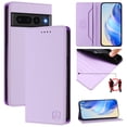 thumbnail image 1 of Allytechgroup Flip Wallet Case for Google Pixel 7 Pro, Compatible with MagSafe RFID Blocking PU Leather Shell with Credit Card Slot Shockproof Protective Back Cover for Google Pixel 7 Pro, Purple, 1 of 8