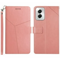 Allytechgroup Flip Wallet Case for Motorola Edge (2025) with Credit Card Slot, PU Leather Wallet Phone Case with Lanyard Kickstand Shockproof Back Cover for Moto Edge 2025, Rosegold