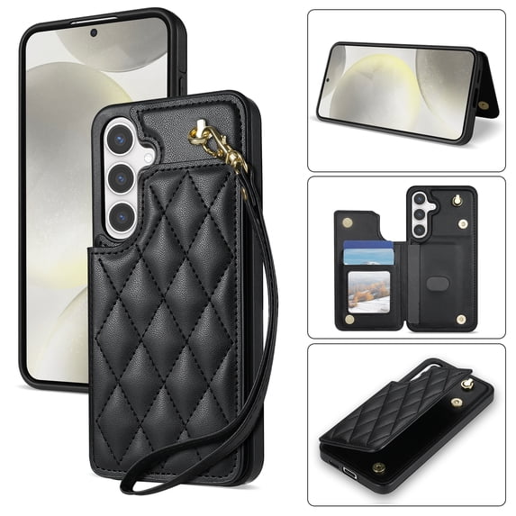 Allytechgroup Flip Wallet Case for Samsung Galaxy S20 FE with Cards Holder, PU Leather Phone Case with Lanyard Kickstand Shockproof Back Cover for Samsung Galaxy S20 FE, Black