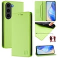 thumbnail image 1 of Allytechgroup Flip Wallet Case for Samsung Galaxy S23 FE, Compatible with MagSafe RFID Blocking PU Leather Shell with Credit Card Slot Shockproof Protective Back Cover for Galaxy S23 FE, Green, 1 of 8