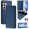 thumbnail image 1 of Allytechgroup Flip Case for Samsung Galaxy S24+, Compatible with MagSafe RFID Blocking PU Leather Shell with Credit Card Slot Shockproof Protective Back Cover for Samsung Galaxy S24+, Darkblue, 1 of 8