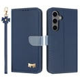 thumbnail image 1 of Allytechgroup Flip Wallet Case for Samsung Galaxy S24 FE, RFID Blocking PU Leather Phone Case with Credit Card Slot Shoulder Strap Wrist Strap Shockproof Back Cover for Samsung Galaxy S24 FE, Darkblue, 1 of 10