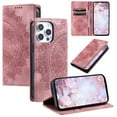 thumbnail image 1 of Allytechgroup Flip Wallet Case for iPhone 13, Built-in Credit Card Slot RFID Blocking PU Leather Rugged Stand Phone Case Shockproof Protective Back Cover for iPhone 13, Pink, 1 of 5
