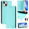 thumbnail image 1 of Allytechgroup Flip Wallet Case for iPhone 13, Compatible with MagSafe RFID Blocking PU Leather Shell with Credit Card Slot Shockproof Protective Back Cover for iPhone 13, Mint, 1 of 8