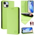 thumbnail image 1 of Allytechgroup Flip Wallet Case for iPhone 13, Compatible with MagSafe RFID Blocking PU Leather Shell with Credit Card Slot Shockproof Protective Back Cover for iPhone 13, Green, 1 of 8