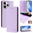 thumbnail image 1 of Allytechgroup Flip Wallet Case for iPhone 13 Pro, Compatible with MagSafe RFID Blocking PU Leather Shell with Credit Card Slot Shockproof Protective Back Cover for iPhone 13 Pro, Purple, 1 of 8