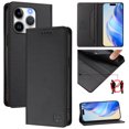 thumbnail image 1 of Allytechgroup Flip Wallet Case for iPhone 15 Pro, Compatible with MagSafe RFID Blocking PU Leather Shell with Credit Card Slot Shockproof Protective Back Cover for iPhone 15 Pro, Black, 1 of 8