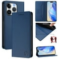 thumbnail image 1 of Allytechgroup Flip Wallet Case for iPhone 15 Pro, Compatible with MagSafe RFID Blocking PU Leather Shell with Credit Card Slot Shockproof Protective Back Cover for iPhone 15 Pro, Darkblue, 1 of 8
