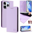 thumbnail image 1 of Allytechgroup Flip Wallet Case for iPhone 15 Pro, Compatible with MagSafe RFID Blocking PU Leather Shell with Credit Card Slot Shockproof Protective Back Cover for iPhone 15 Pro, Purple, 1 of 8