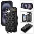 thumbnail image 1 of Allytechgroup Flip Wallet Case for iPhone 16 with Cards Holder, PU Leather Phone Case with Lanyard Kickstand Shockproof Back Cover for iPhone 16, Black, 1 of 8