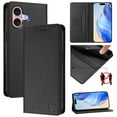 thumbnail image 1 of Allytechgroup Flip Wallet Case for iPhone 16, Compatible with MagSafe RFID Blocking PU Leather Shell with Credit Card Slot Shockproof Protective Back Cover for iPhone 16, Black, 1 of 8