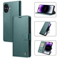 thumbnail image 1 of Allytechgroup Flip Wallet Case for iPhone 16, with Credit Card Slots, Magnetic Clasp, Slim Thin RFID Blocking Premium PU Leather Shockproof Kickstand Cover Case for Women Men, Green, 1 of 7