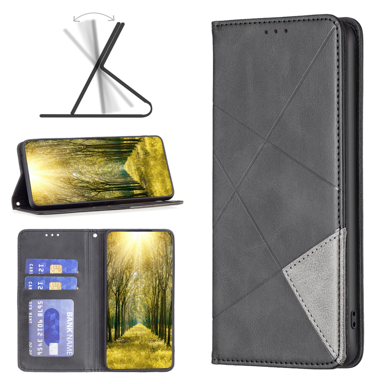 Bcov Case For IPhone 15 Plus,Cute Brown Cat Leather Flip Phone Case Wallet Cover With Card Slot Holder Kickstand For IPhone 15 Plus