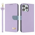 thumbnail image 1 of Allytechgroup Flip Wallet Case for iPhone 16 Pro, RFID Blocking PU Leather Phone Case with Credit Card Slot Shoulder Strap Wrist Strap Shockproof Back Cover for iPhone 16 Pro, Purple, 1 of 10
