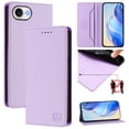 thumbnail image 1 of Allytechgroup Flip Wallet Case for iPhone 16e, Compatible with MagSafe RFID Blocking PU Leather Shell with Credit Card Slot Shockproof Protective Back Cover for iPhone 16e, Purple, 1 of 8