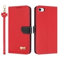 thumbnail image 1 of Allytechgroup Flip Wallet Case for iPhone 7 / 8 / SE 2022 & 2020, RFID Blocking PU Leather Phone Case with Credit Card Slot Shoulder Strap Wrist Strap Shockproof Back Cover for Women Girls, Red, 1 of 10