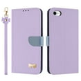 thumbnail image 1 of Allytechgroup Flip Wallet Case for iPhone 7 / 8 / SE 2022 & 2020, RFID Blocking PU Leather Phone Case with Credit Card Slot Shoulder Strap Wrist Strap Shockproof Back Cover for Women Girls, Purple, 1 of 10
