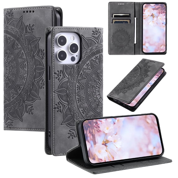 Allytechgroup Flip Wallet Case for iPhone XR, Built-in Credit Card Slot RFID Blocking PU Leather Rugged Stand Phone Case Shockproof Protective Back Cover for iPhone XR, Grey