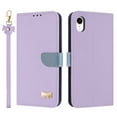 thumbnail image 1 of Allytechgroup Flip Wallet Case for iPhone XR, RFID Blocking PU Leather Phone Case with Credit Card Slot Shoulder Strap Wrist Strap Shockproof Back Cover for iPhone XR, Purple, 1 of 10