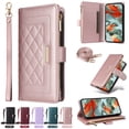 thumbnail image 1 of Allytechgroup Flip Wallet Phone Case for Google Pixel 9 Pro XL, Shockproof Case with Credit Card Slot Shoulder Strap Lanyard Zipper PU Leather Phone Case for Women Girls, Rosegold, 1 of 8