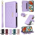 thumbnail image 1 of Allytechgroup Flip Wallet Phone Case for Google Pixel 9 Pro XL, Shockproof Case with Credit Card Slot Shoulder Strap Lanyard Zipper PU Leather Phone Case for Women Girls, Purple, 1 of 9