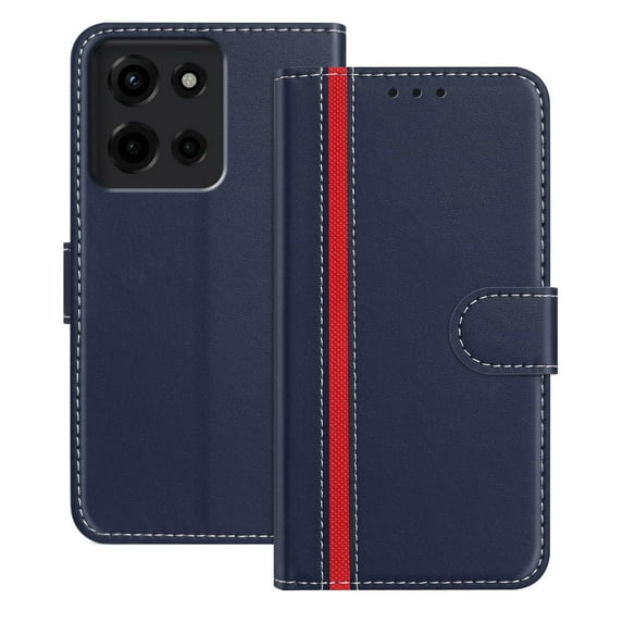 Allytechgroup Flip Wallet Phone Case for Motorola G Stylus 5G (2025), RFID Blocking PU Leather Built-in Credit Card Slot Stand Shockproof Full Body Protective for Motorola G Stylus 5G (2025), Blue