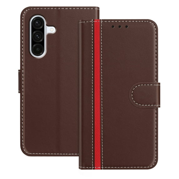 Allytechgroup Flip Wallet Phone Case for Samsung Galaxy A36 5G, RFID Blocking PU Leather Built-in Credit Card Slot Stand Shockproof Full Body Protective for Samsung Galaxy A36 5G, Brown