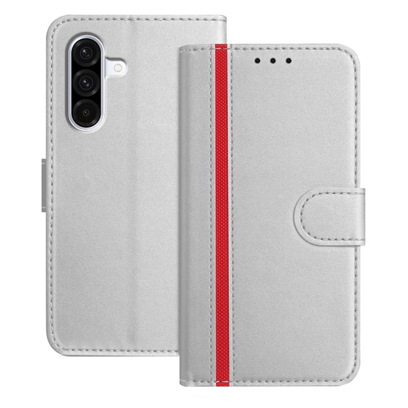 Allytechgroup Flip Wallet Phone Case for Samsung Galaxy A36 5G, RFID Blocking PU Leather Built-in Credit Card Slot Stand Shockproof Full Body Protective for Samsung Galaxy A36 5G, Silver