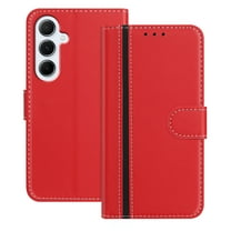 Allytechgroup Flip Wallet Phone Case for Samsung Galaxy A56 5G, RFID Blocking PU Leather Built-in Credit Card Slot Stand Shockproof Full Body Protective for Samsung Galaxy A56 5G, Red