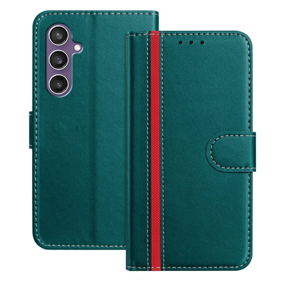 Allytechgroup Flip Wallet Phone Case for Samsung Galaxy S23 FE, RFID Blocking PU Leather Built-in Credit Card Slot Stand Shockproof Full Body Protective for Samsung Galaxy S23 FE, Green