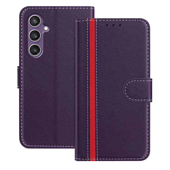 Allytechgroup Flip Wallet Phone Case for Samsung Galaxy S23 FE, RFID Blocking PU Leather Built-in Credit Card Slot Stand Shockproof Full Body Protective for Samsung Galaxy S23 FE, Purple