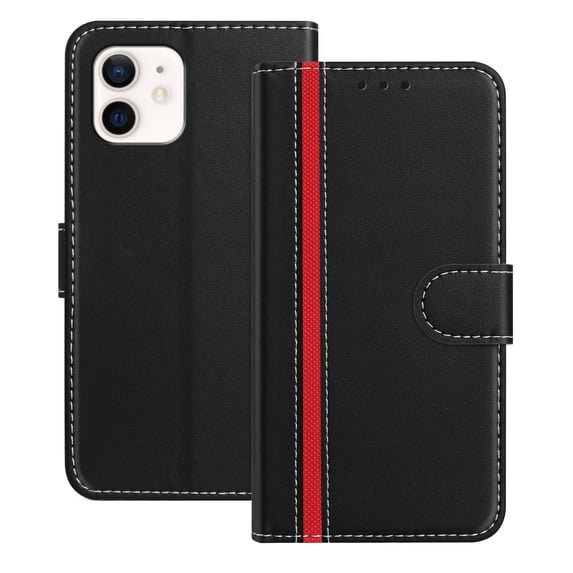 Allytechgroup Flip Wallet Phone Case for iPhone 11, RFID Blocking PU Leather Built-in Credit Card Slot Stand Shockproof Full Body Protective for iPhone 11, Black