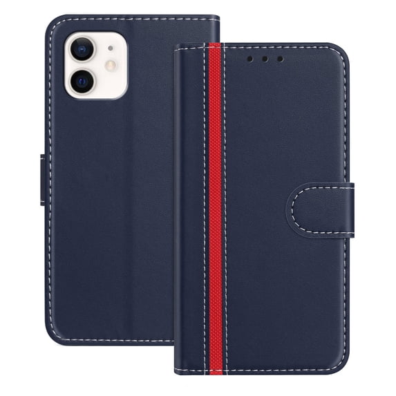 Allytechgroup Flip Wallet Phone Case for iPhone 11, RFID Blocking PU Leather Built-in Credit Card Slot Stand Shockproof Full Body Protective for iPhone 11, Blue