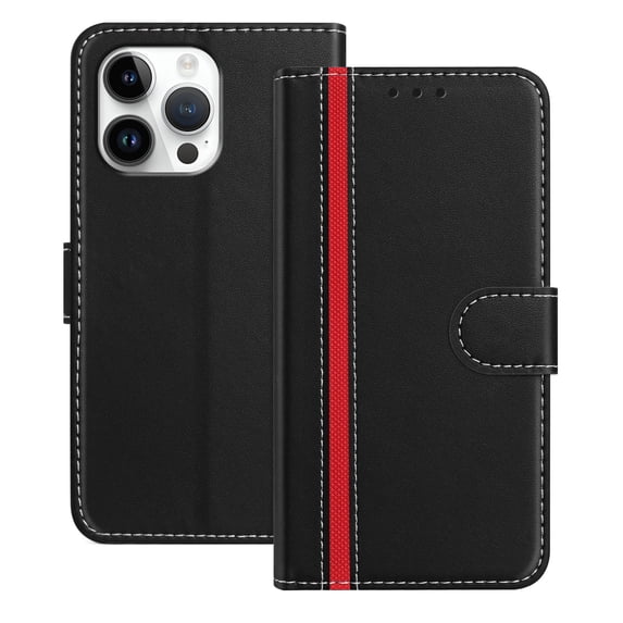 Allytechgroup Flip Wallet Phone Case for iPhone 14 Pro Max, RFID Blocking PU Leather Built-in Credit Card Slot Stand Shockproof Full Body Protective for iPhone 14 Pro Max, Black