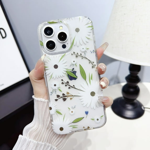 Allytechgroup Floral Series Case for Apple iPhone 12 Pro / 12 6.1", Soft TPU Clear Back Cover Anti-Yellowing Shockproof Protective Bumper Phone Case for Girls Women, G