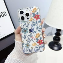 Allytechgroup Floral Series Case for Apple iPhone 14 Pro, Soft TPU Clear Back Cover Anti-Yellowing Shockproof Protective Bumper Phone Case for Girls Women, A