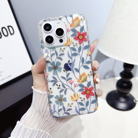 Allytechgroup Floral Series Case for Apple iPhone 17, Lightweight Soft TPU Clear Back Cover Anti-Yellowing Shockproof Protective Bumper Phone Case for iPhone 17 Girls Women, A