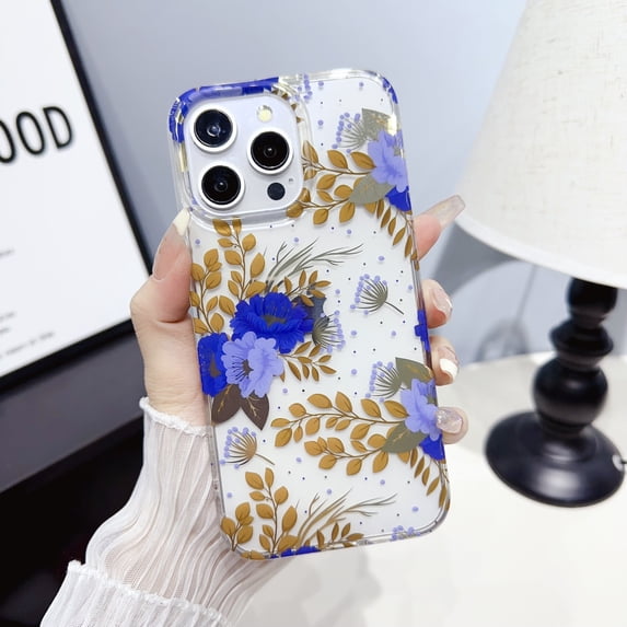 Allytechgroup Floral Series Case for Apple iPhone 17, Lightweight Soft TPU Clear Back Cover Anti-Yellowing Shockproof Protective Bumper Phone Case for iPhone 17 Girls Women, E
