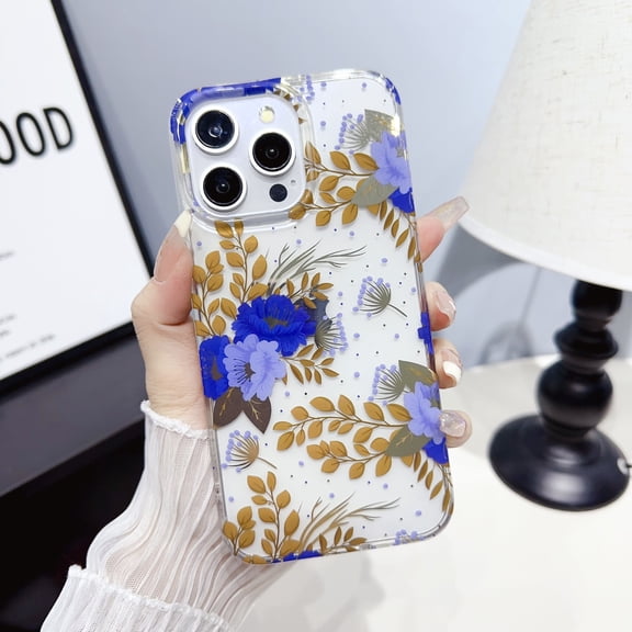 Allytechgroup Floral Series Case for Apple iPhone Air, Lightweight Soft TPU Clear Back Cover Anti-Yellowing Shockproof Protective Bumper Phone Case for iPhone Air Girls Women, E