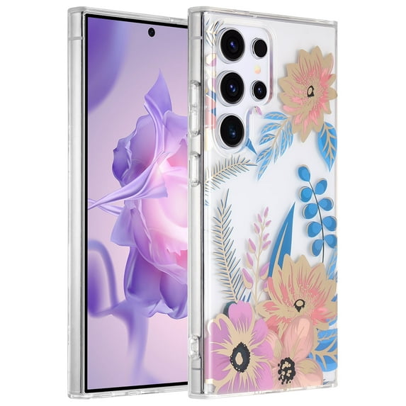 Allytechgroup Floral Series Case for Samsung Galaxy A26 5G Women Girls, Soft TPU Clear Back Cover Anti-Yellowing Shockproof Protective Bumper Phone Case for Samsung Galaxy A26 5G, C