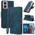 thumbnail image 1 of Allytechgroup Floral Series Wallet Case for Motorola Moto G Stylus 5G 2024, Premium PU Leather Cards Holder RFID Blocking Flip Cover Drop Protection Anti-Scratch Case for Moto G Stylus 5G 2024, Blue, 1 of 7