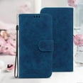 thumbnail image 1 of Allytechgroup Flower Embossed Flip Stand Cards Slots Shockproof Hand Wrist Wallet Case Cover for  Apple iPhone 15 Pro Max, Blue, 1 of 6