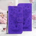 thumbnail image 1 of Allytechgroup Flower Embossed Flip Stand Cards Slots Shockproof Hand Wrist Wallet Case Cover for  Apple iPhone 15 Pro Max, Purple, 1 of 6