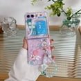 thumbnail image 1 of Allytechgroup Flower Series Slim Phone Case for Samsung Galaxy Z Flip 4, Soft TPU Back Cover with Hand Wrist Stylish Shockproof Bumper Case for Galaxy Z Flip4, T21, 1 of 7