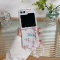 thumbnail image 1 of Allytechgroup Flower Series Slim Phone Case for Samsung Galaxy Z Flip 6/Galaxy Z Flip 7 FE, Soft TPU Back Cover with Hand Wrist Stylish Shockproof Bumper Case for Galaxy Z Flip6 /Galaxy Z Flip 7 FE, 1 of 7
