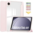 thumbnail image 1 of Allytechgroup Folio Case for Samsung Galaxy Tab A9 8.7 Inch 2023 (SM-X110/X115/X117), Slim Trifold Stand Cover with Pencil Holder, Clear Back Shell, Shockproof TPU Bumper Frame Tablet Cover, Rosegold, 1 of 8