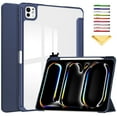 thumbnail image 1 of Allytechgroup Folio Stand Case for iPad Pro 13 inch M4 (2024) with Clear Transparent Back & Soft TPU Shockproof Frame Cover [Pencil Holder] [Auto Sleep/Wake] Smart Lightweight Trifold Shell, Darkblue, 1 of 10