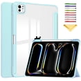 thumbnail image 1 of Allytechgroup Folio Stand Case for iPad Pro 13 inch M4 (2024) with Clear Transparent Back & Soft TPU Shockproof Frame Cover [Pencil Holder] [Auto Sleep/Wake] Smart Lightweight Trifold Shell, Skyblue, 1 of 10